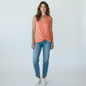 Altar'd State Knit Burnout Sleeveless V-Neck Tank‎ Top Twist Knot Boho Womens XS